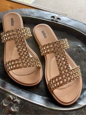 Melissa Glowing Slide With Rhinestones Size 9